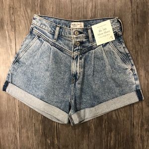 Ultra high-rise denim shorts